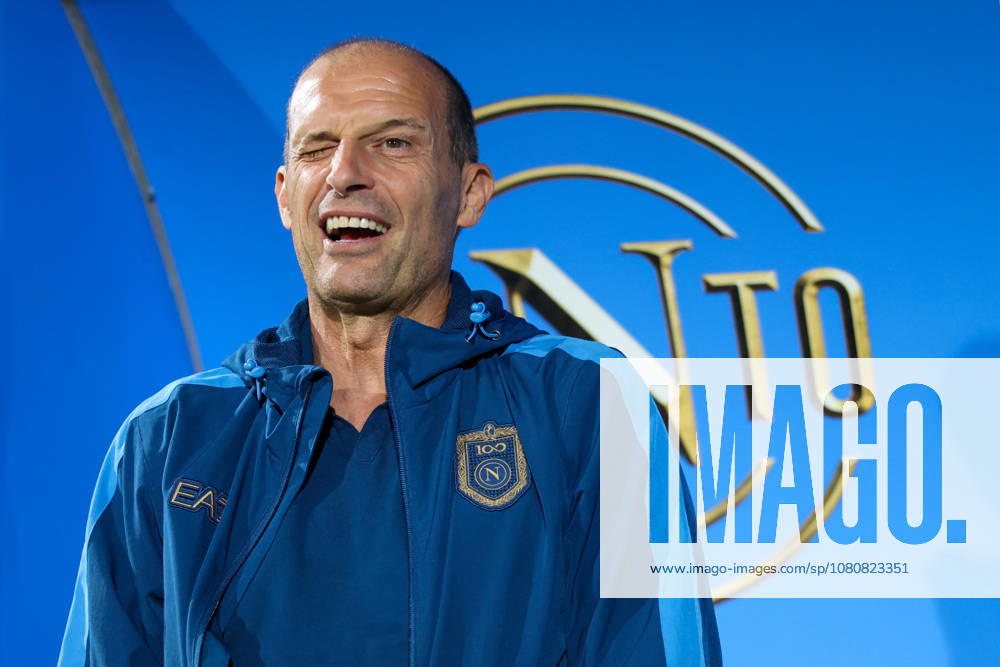 Napolis head coach Massimiliano Allegri during the friendly match Napoli and Celta Vigo at the Teofilo Patini Stadium in Castel Di Sangro, Central Southern Italy - Saturday, August 08 , 2026. - Soccer .