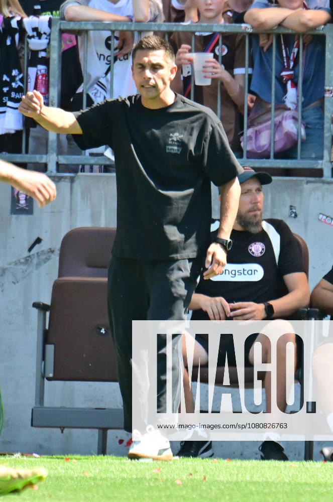GER Soccer, Men, 2nd Division, Matchday 1, 2026–2027 Season, Hamburg, FC St. Pauli vs. SpVgg Greuther Fürth Coach Marcel Rapp Pauli DFB DFL regulations prohibit any use of photographs as image sequences and or quasi-video Hamburg Millerntorstadion Hamburg Germany