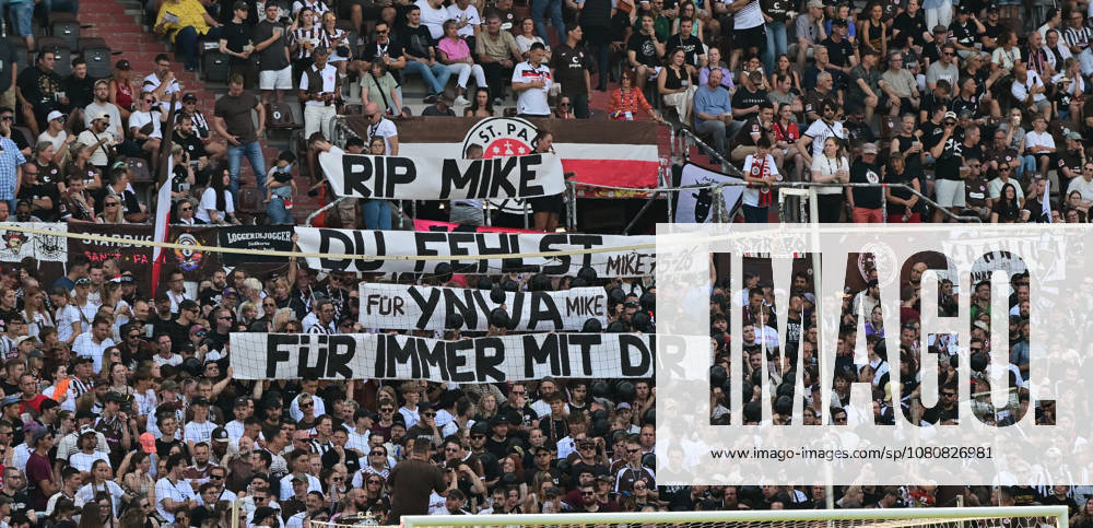 German Soccer, Men s, 2nd Division, Matchday 1, 2026–2027 Season, Hamburg, FC St. Pauli vs. SpVgg Greuther Fürth Feature: St. Pauli fans display posters related to Jackson Irvine. DFB and DFL regulations prohibit any use of photographs as image sequences and or quasi-video. Hamburg Millerntor Stadium, Hamburg, Germany