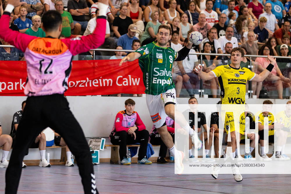 Max BENEKE, FRISCH AUF Goeppingen, scores a goal on August 9, action, shot on goal, GER, FRISCH AUF Goeppingen vs. TVB Stuttgart, handball, preseason, tournament, S Cup Altensteig, final, 2026–2027 season, August 9, 2026, GER, FRISCH AUF Goeppingen vs. TVB Stuttgart, handball, preseason, tournament, S Cup Altensteig, final, 2026–2027 season, August 9, 2026, Altensteig