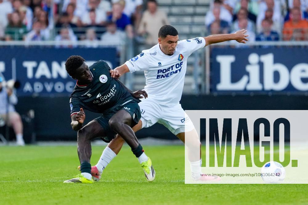 , BUKO Stadion , season 2026 2027 , Dutch Eredivisie football , match between Telstar and Sparta Rotterdam , Picture shows Sparta Rotterdam player Ayoni Santos, Telstar player Soufiane Hetli Telstar - Sparta x205710276x