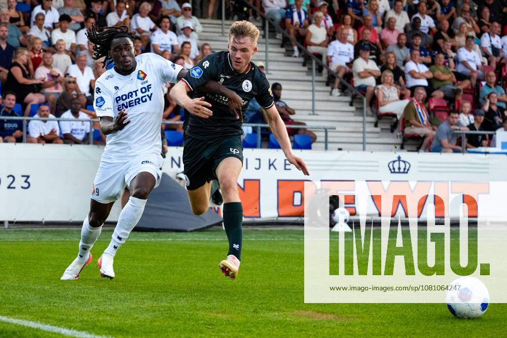 , BUKO Stadion , season 2026 2027 , Dutch Eredivisie football , match between Telstar and Sparta Rotterdam , Picture shows Telstar player Jelani Seedorf, Sparta Rotterdam player Nick Verschuren Telstar - Sparta x205710279x