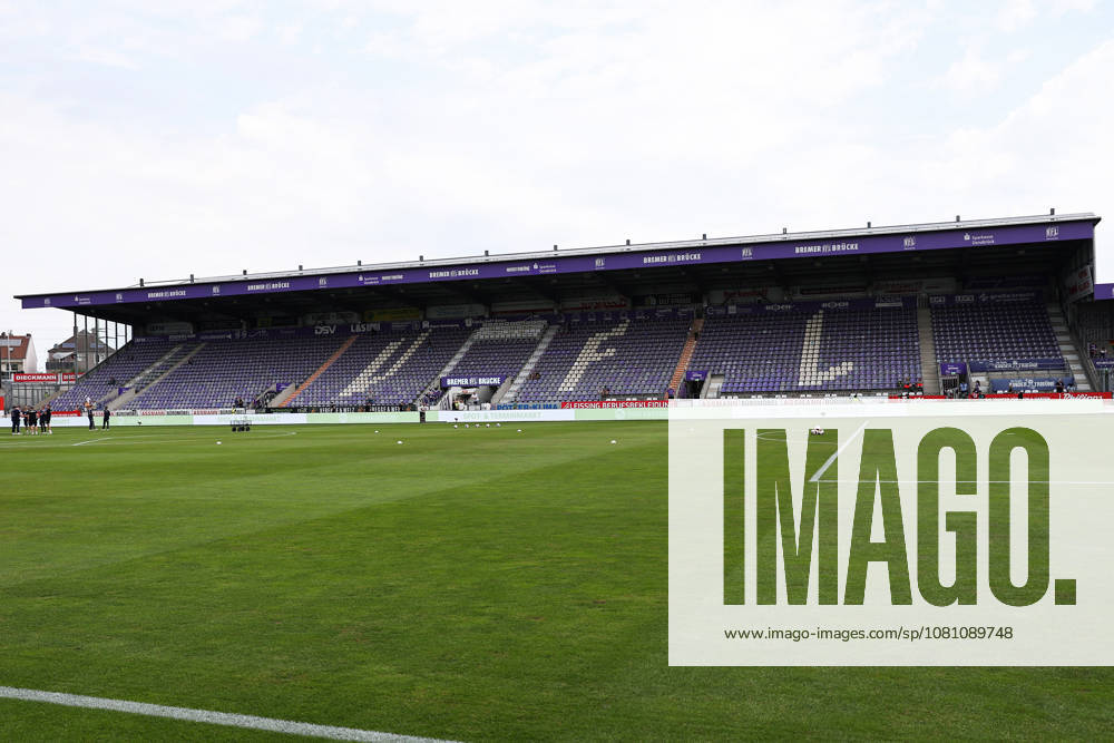 Soccer, 2. Bundesliga, VfL Osnabrück 1 FC Magdeburg, Stadion an der Bremer Brücke, Matchday 2, 2026–2027 season; Main grandstand with VFL lettering formed by seats. DFB regulations prohibit any use of photographs as image sequences and or quasi-video. Photo: WilkowskixPressefotoKochx, Lower Saxony, Germany