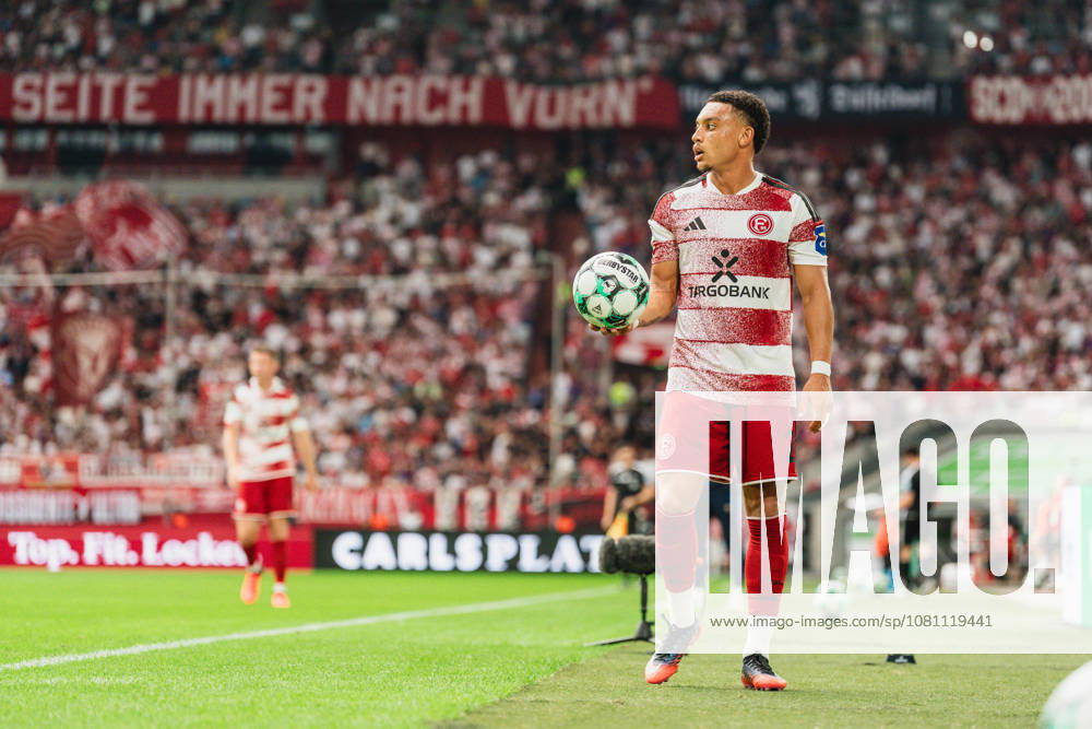 Steven van der Sloot, Fortuna Düsseldorf, 02 during a throw-in in the Fortuna Düsseldorf vs. TSG Hoffenheim II match, soccer, 3. Liga, Matchday 02, 2026–27 season, August 15, 2026, DFL regulations prohibit any use of photographs as image sequences and or quasi-video, Fortuna Düsseldorf vs. TSG Hoffenheim II, soccer, 3. Liga, Matchday 2, 2026–27 Season, August 15, 2026, Düsseldorf