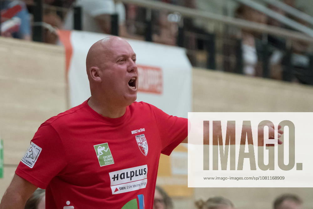 Coach Pether Krautmeyer, Halle; SV Union Halle Neustadt vs. Hazena Kynzvart, Czech Republic; Women s Handball Bundesliga; Friendly Match; 2026–27 Season; August 16, 2026; Halle SWH Arena, Saxony-Anhalt, Germany