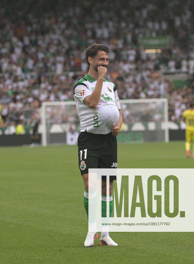 ESP LaLiga EA Sports: Racing Santander vs. Villarreal CF — Andrés Martín of Racing Santander scores a goal and celebrates during the LaLiga EA Sports match between Racing Santander and Villarreal CF, played at Campos de Sport de El Sardinero Stadium in Cantabria on August 16, 2026, in Spain. Spanish Soccer
