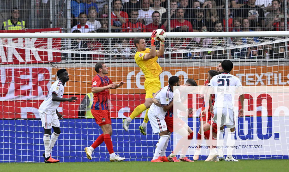 Penalty area scene, Goalmouth action: Goalie Thomas Daehne, 1 FC Heidenheim 1846 (FCH) 33, aik, 1 FC Heidenheim 1846 (FCH) vs. FC Bayern Munich (FCB) Friendly Match August 18, 2026. DFL regulations prohibit any use OF PHOTOGRAPHS AS IMAGE SEQUENCES AND OR QUASI-VIDEO 1 FC Heidenheim 1846 FCH vs. FC Bayern Munich FCB Friendly Match