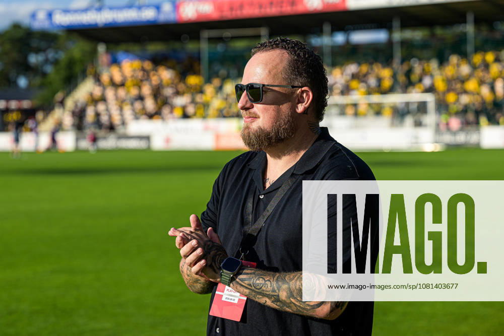 James Wahlberg, communications director for Mjällby, ahead of the Europa League qualifying soccer match between Mjällby and FC Red Bull Salzburg on August 20, 2026 in Hällevik. Photo by Christoffer Borg Mattisson, BILDBYRAN COP 261 CB0549 soccer football fotball UEFA Europa League Europa League Mjällby FC Red Bull Salzburg bbeng