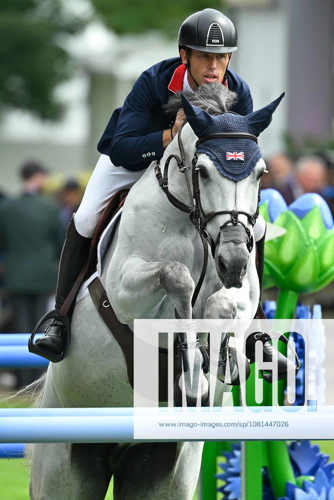 Aachen, Main Stadium, August 26, 2019, GER, FEI World Championships Aachen 2026, Turkish Airlines Prize, Show Jumping, First Competition Team Individual Qualifier. Photo: Scott BRASH, Great Britain, riding Hello Mango, North Rhine-Westphalia, Germany