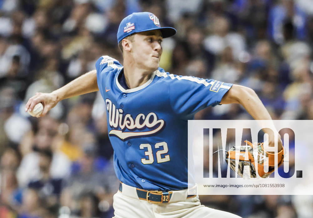 Milwaukee Brewers starting pitcher Jacob Misiorowski throws in the third inning of the MLB, Baseball Herren, USA game between the Atlanta Braves and the Milwaukee Brewers at American Family Field in Milwaukee, Wisconsin on Friday, August 21, 2026. MIL20260821808 TANNENxMAURY