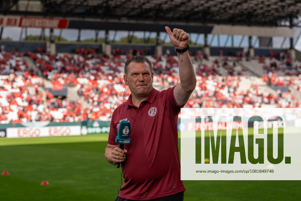 Uwe Koschinat, Rot-Weiss Essen, head coach, in a pre-match interview, GER Rot-Weiss Essen vs. FC St. Pauli, soccer, DFB Cup, Round 1, 2026–2027 Main Round, August 23, 2026 DFB DFL regulations prohibit any use of photographs as image sequences and or quasi-video, GER Rot Weiss Essen vs. FC St. Pauli, Soccer, DFB Cup, Round 1, Main Round 2026–2027, August 23, 2026, Essen
