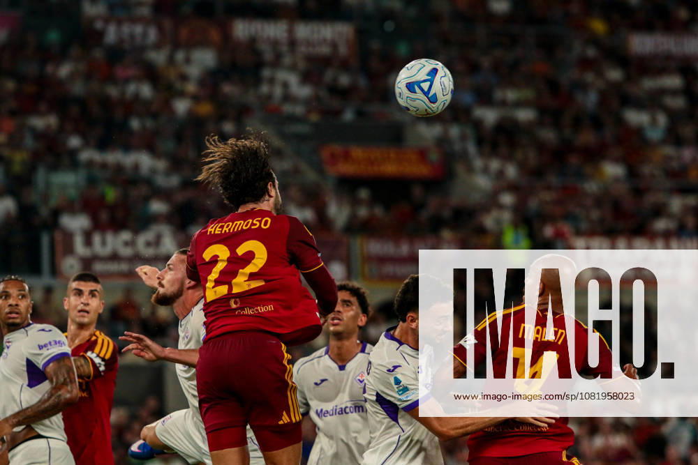 IPA87771277 - Mario Hermoso of AS Roma during the AS Roma vs. ACF Fiorentina Italian Serie A soccer match in Rome, Italy, on August 24, 2026