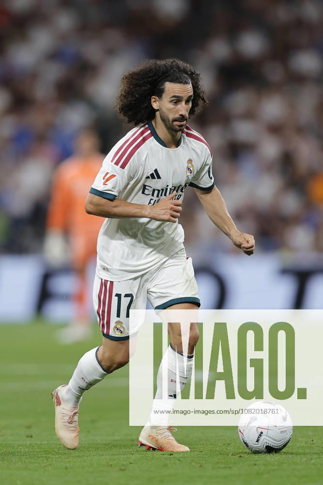 Marc Cucurella of Real Madrid CF controls the ball during the LaLiga EA Sports match between Real Madrid CF and Real Sociedad de Fútbol at Estadio Santiago Bernabéu on August 26, 2026, in Madrid, Spain. Photo by Manu Reino, DeFodi Images