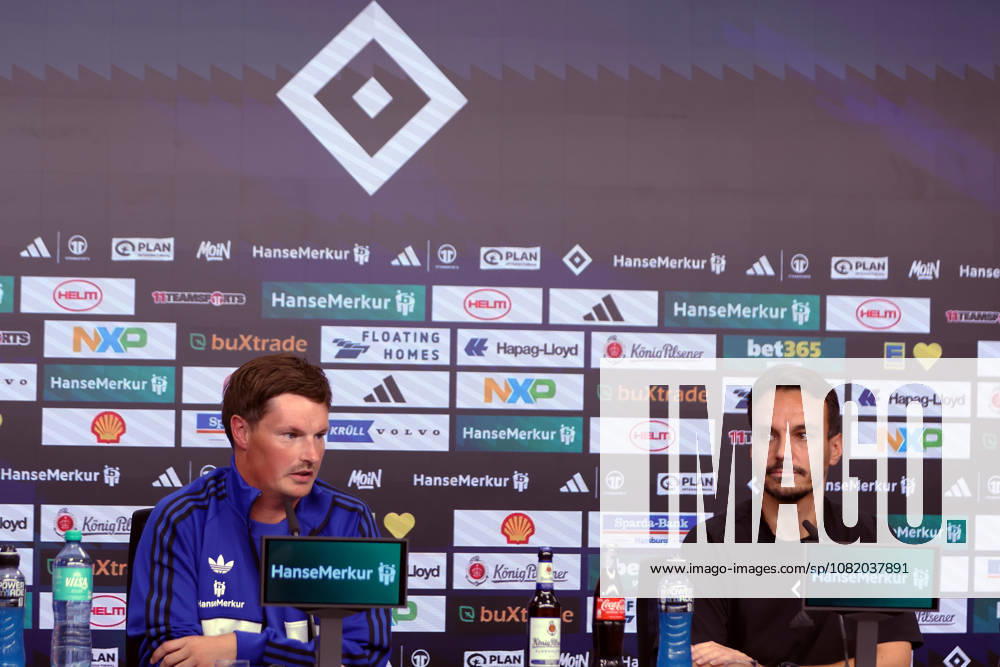 Bundesliga Matchday 1: Borussia Dortmund vs. Hamburger SV, August 27, 2026. Pre-match press conference: Coach Merlin Polzin (Hamburger SV), Press Officer Philipp Langer (Hamburger SV)