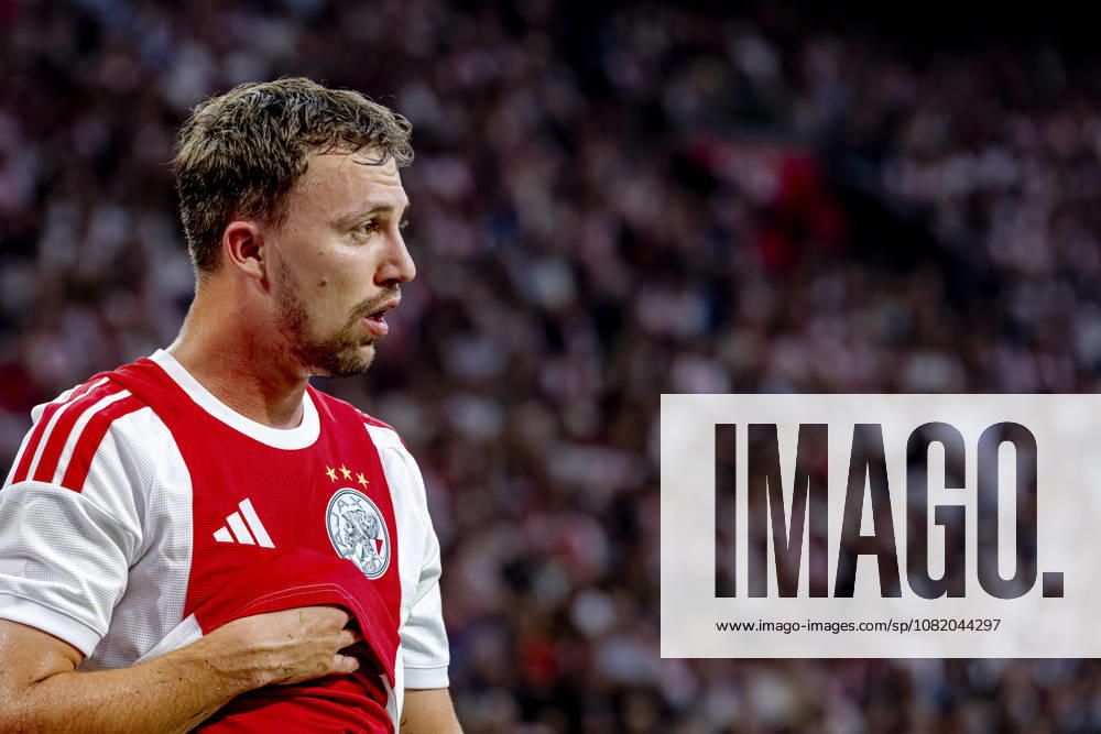 AMSTERDAM — AFC Ajax Amsterdam midfielder Youri Regeer is forced to leave the game due to an injury during the UEFA Conference League match at the Johan Cruijff ArenA on August 27, 2026, in Amsterdam, the Netherlands. Photo by DeFodi Images