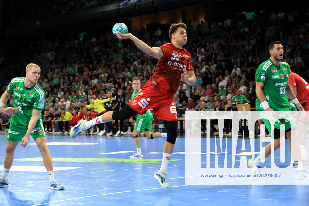 GER Germany, Handball, 1st Bundesliga, August 27, 2026, 2026–2027 season, Berlin, Fuechse Berlin vs. Melsungen Mijajlo Marsenic (Fuechse Berlin) 93, Matthes Langhoff (Fuechse Berlin) 25, Aaron Mensing (MT Melsungen) 33, Max Schmeling Hall, Berlin, Germany