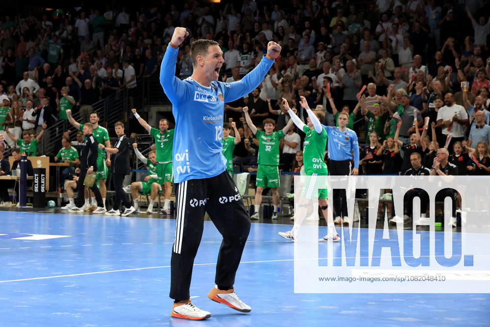 GER Germany, Handball, 1st Bundesliga, August 27, 2026, 2026–2027 season, Berlin, Füchse Berlin vs. Melsungen-Palicka, Andreas Füchse Berlin 12, celebration, cheering, joy, happiness, happy, positive emotions, Max-Schmeling-Halle, Berlin, Germany