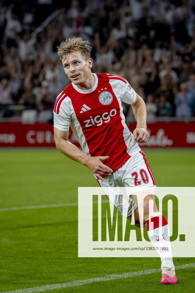 AMSTERDAM: AFC Ajax Amsterdam forward Oliver Edvardsen during the UEFA Conference League at the Johan Cruijff ArenA on August 27, 2026, in Amsterdam, the Netherlands. Photo by DeFodi Images