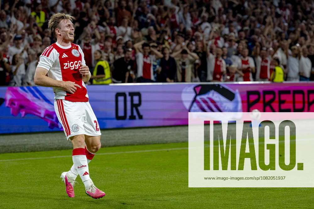 AMSTERDAM: AFC Ajax Amsterdam forward Oliver Edvardsen during the UEFA Conference League at the Johan Cruijff ArenA on August 27, 2026, in Amsterdam, the Netherlands. Photo by DeFodi Images