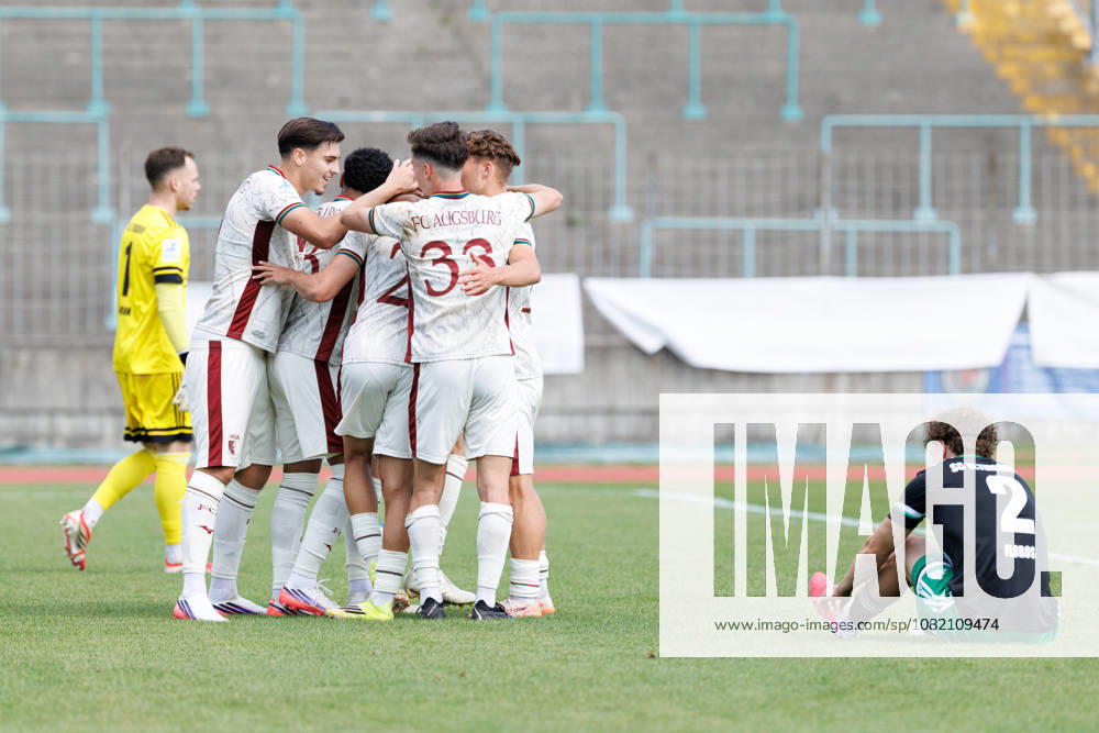 FC Augsburg II scores the goal to make it 2–1 in the match between FC Augsburg II and SC Eltersdorf, soccer, men’s, Bavarian Regional League, 2026–2027, Matchday 6 on August 29, 2026, in Augsburg, Rosenaustadion, Bavaria, Germany