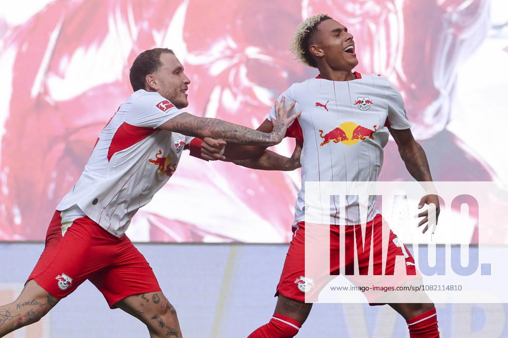 Antonio Nusa of RB Leipzig celebrates his goal to make it 2–0 with David Raum of RB Leipzig during the Bundesliga match between RB Leipzig and Borussia Mönchengladbach, Red Bull Arena on August 29, 2026, in Leipzig, Germany. Photo by Marco Steinbrenner, DeFodi Images. Antonio Nusa of RB Leipzig celebrates after scoring his team’s second goal with David Raum of RB Leipzig during the Bundesliga match between RB Leipzig and Borussia Mönchengladbach at Red Bull Arena on August 29, 2026 in Leipzig, Germany. Photo by Marco Steinbrenner, DeFodi Images. DFB and DFL regulations prohibit any use of photographs as image sequences and or quasi-video. Photo by Marco Steinbrenner, DeFodi Images.