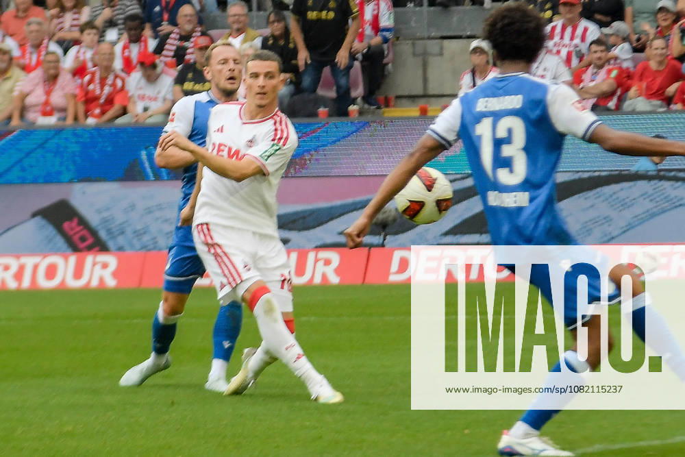 Said El Mala of Cologne scores the goal on 1 1 29 08 2026 ¢ Soccer ¢ 1. FC Cologne vs. TSG Hoffenheim, Rheinenergiestadion, Cologne, DFB and DFL regulations prohibit any use of photographs as image sequences and or quasi-video. NRW, Germany
