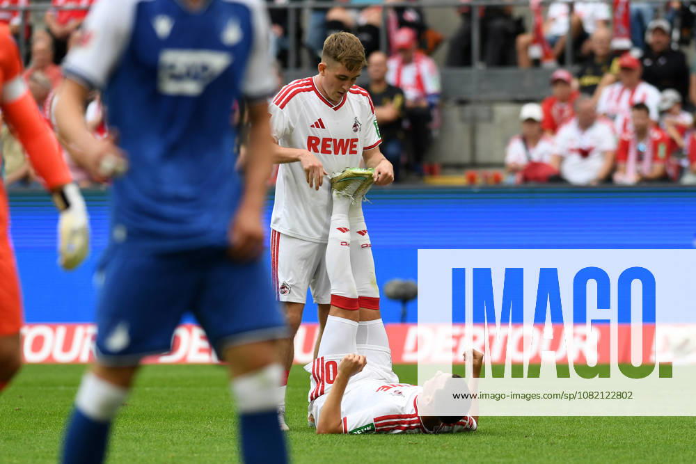 Isak Johannesson of 1. FC Köln and Said El Mala of 1. FC Köln on the ground suffering from cramps during the Bundesliga match between 1. FC Köln and TSG Hoffenheim at RheinEnergieStadion on August 29, 2026, in Cologne, Germany. Photo by Ralf Treese, DeFodi Images. Isak Johannesson of 1. FC Köln and Said El Mala of 1. FC Köln on the ground during the Bundesliga match between 1. FC Köln and TSG Hoffenheim at RheinEnergieStadion on August 29, 2026 in Cologne, Germany. Photo by Ralf Treese, DeFodi Images. DFB and DFL regulations prohibit any use of photographs as image sequences and or quasi-video. Photo by Ralf Treese, DeFodi Images.