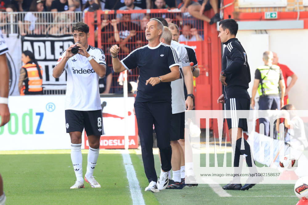 GER, Soccer, Bundesliga 1, 2026–2027, Alte Foersterei, 1. FC Union vs. Eintracht Frankfurt Head Coach Ali Huetter, Eintracht Frankfurt, Fares Chaibi, Eintracht Frankfurt 8-1 League DFB DFL regulations prohibit any use of photographs as image sequences and or quasi-video Berlin Stadium Alte Foersterei Berlin, Germany