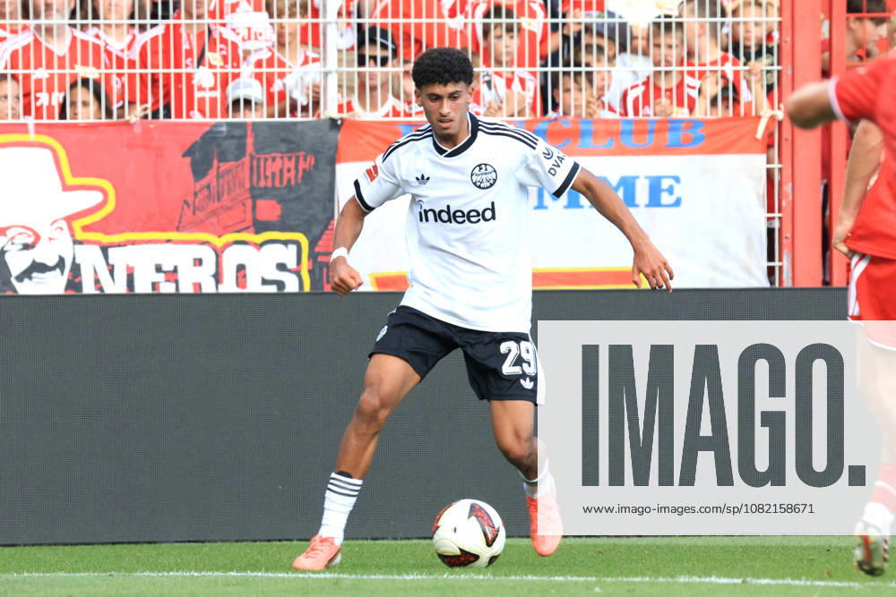 GER, Soccer, Bundesliga 1, 2026–2027, Alte Foersterei, 1. FC Union vs. Eintracht Frankfurt AYOUBE AMAIMOUNI ECHGHOUYAB Eintracht Frankfurt 29 1 League DFB DFL regulations prohibit any use of photographs as image sequences and or quasi-video Berlin Stadium Alte Foersterei Berlin Germany