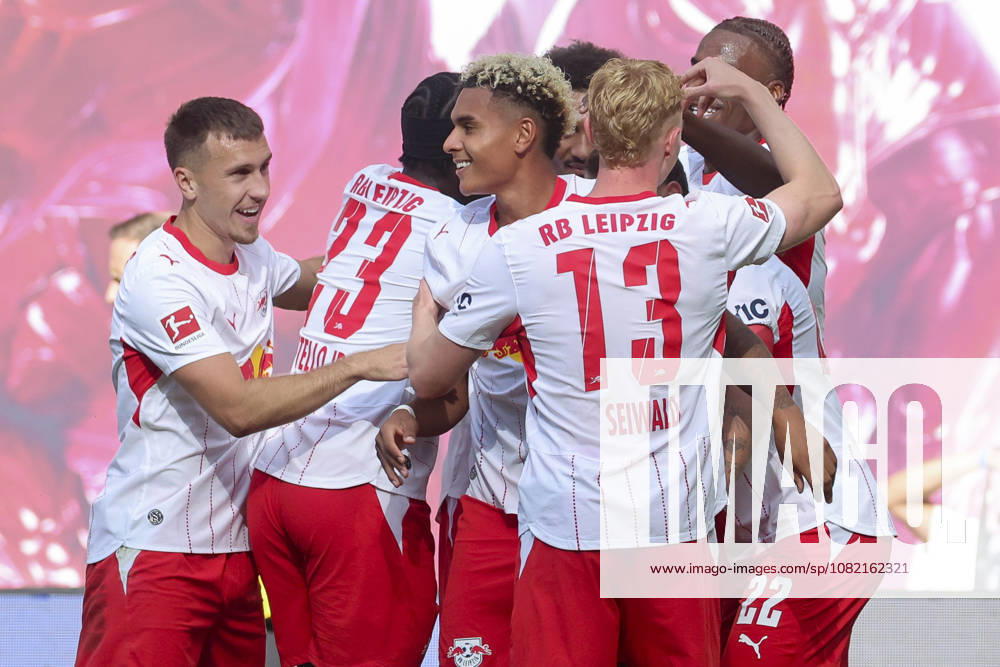 Antonio Nusa of RB Leipzig celebrates his goal with his teammates during the Bundesliga match between RB Leipzig and Borussia Mönchengladbach, Red Bull Arena on August 29, 2026, in Leipzig, Germany. Photo by Marco Steinbrenner, DeFodi Images. Antonio Nusa of RB Leipzig celebrates his goal with teammates during the Bundesliga match between RB Leipzig and Borussia Mönchengladbach at Red Bull Arena on August 29, 2026 in Leipzig, Germany. Photo by Marco Steinbrenner, DeFodi Images. DFB and DFL regulations prohibit any use of photographs as image sequences and or quasi-video. Photo by Marco Steinbrenner, DeFodi Images.