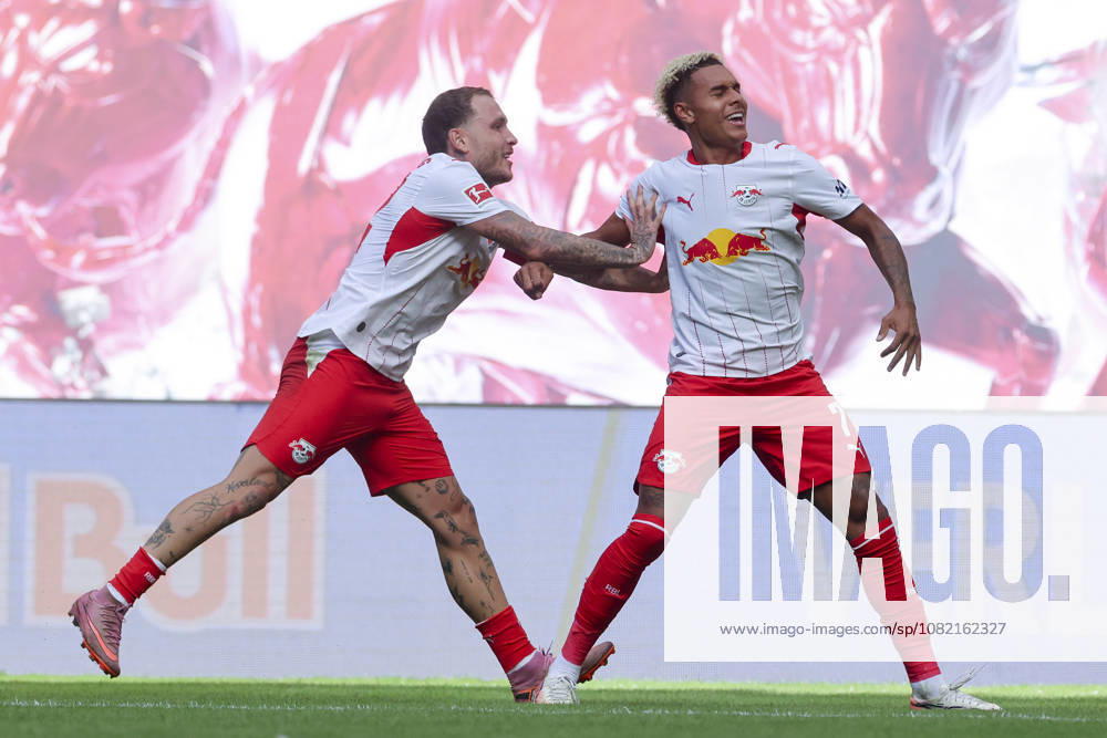 Antonio Nusa of RB Leipzig celebrates his goal to make it 2–0 with David Raum of RB Leipzig during the Bundesliga match between RB Leipzig and Borussia Mönchengladbach, Red Bull Arena on August 29, 2026, in Leipzig, Germany. Photo by Marco Steinbrenner, DeFodi Images. Antonio Nusa of RB Leipzig celebrates after scoring his team’s second goal with David Raum of RB Leipzig during the Bundesliga match between RB Leipzig and Borussia Mönchengladbach at Red Bull Arena on August 29, 2026 in Leipzig, Germany. Photo by Marco Steinbrenner, DeFodi Images. DFB and DFL regulations prohibit any use of photographs as image sequences and or quasi-video. Photo by Marco Steinbrenner, DeFodi Images.