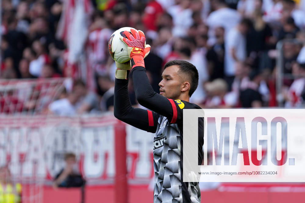 Mio Backhaus, SC Freiburg, No. 1 on the Ball, Germany, Soccer, Bundesliga 1, Matchday 1, 2026–2027, SC Freiburg vs. SV Werder Bremen, August 30, 2026, Europa-Park Stadium, Freiburg, Freiburg, Europa-Park Stadium, Baden-Württemberg, Germany