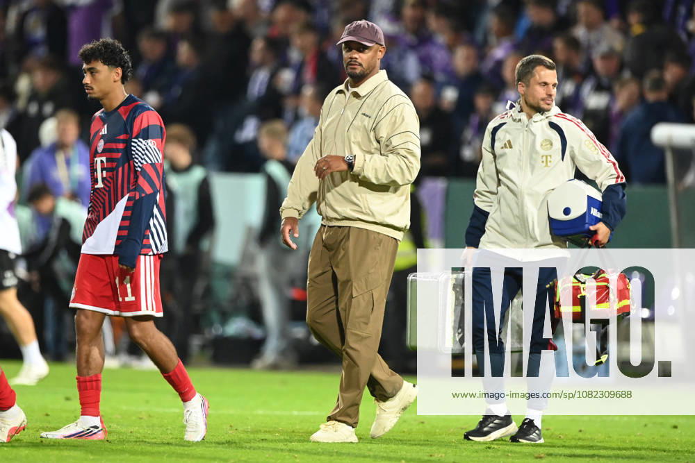 Final celebration, cheering, joy, cheers, Coach Vincent KOMPANY M Soccer DFB Cup, 1st Round, VfL Osnabrück vs. FC Bayern Munich 1–4 on September 2, 2026, at the Stadion an der Bremer Brücke in Osnabrück, Germany. DFL and DFB regulations prohibit any use of photographs as image sequences and or quasi-video.
