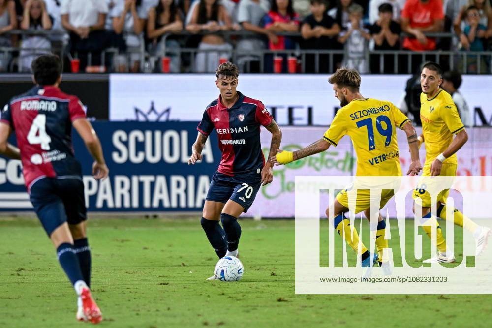 Cagliari s Daniel Maldini in action during the Coppa Italia Frecciarossa soccer match between Cagliari Calcio and Hellas Verona at the Unipol Domus in Cagliari, Sardinia - Thursday 3rd september 2026. - Soccer