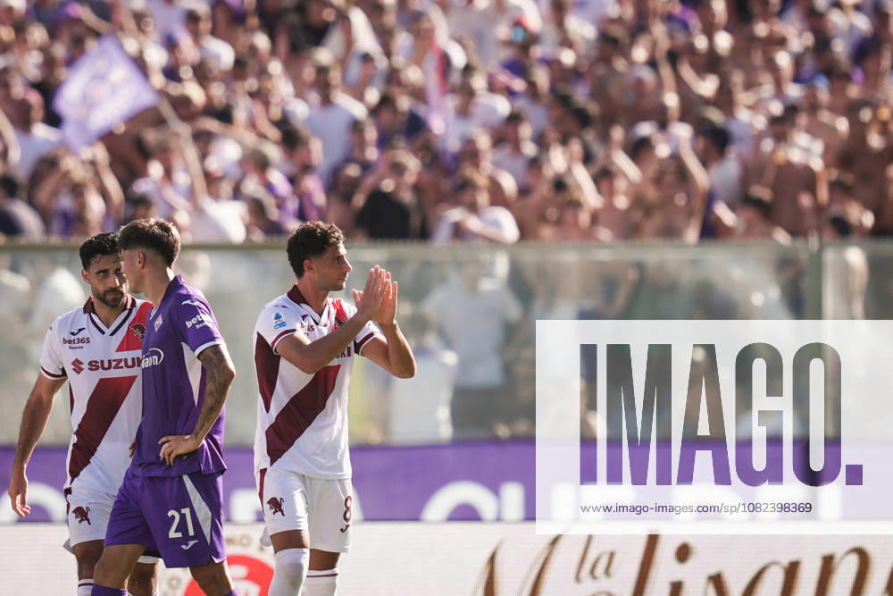 TorinoÕs Rolando Mandragora celebrates after scoring the 1-1 goal for his team during the Serie A soccer match between Fiorentina and Torino at the Artemio Franchi Stadium in Florence, north Italy - Saturday, September 5, 2026 -