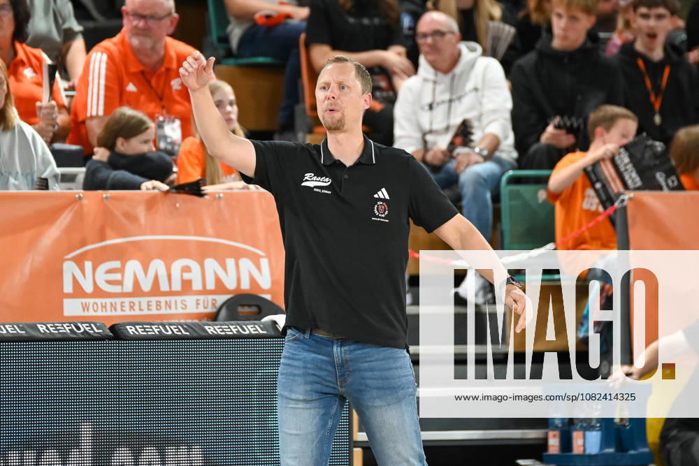 Christian Held, RASTA Vechta coach, gesturing during RASTA Vechta vs. Bakken Bears, exhibition game, 2026–2027 season, September 5, 2026, RASTA Vechta vs. Bakken Bears, exhibition game, 2026–2027 season, September 5, 2026, Vechta