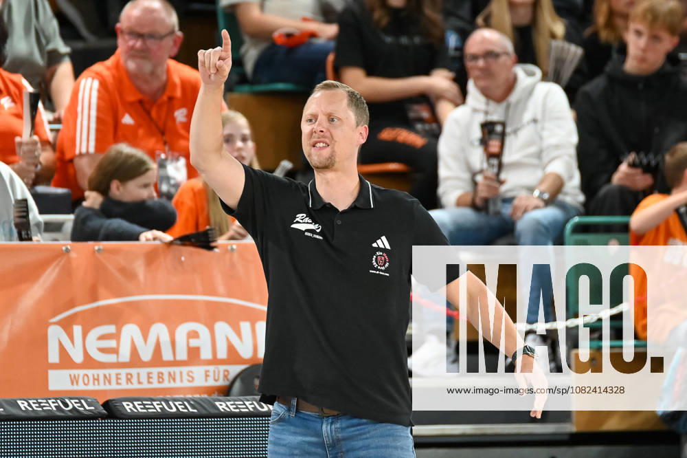 Christian Held, RASTA Vechta coach, gesturing during RASTA Vechta vs. Bakken Bears, exhibition game, 2026–2027 season, September 5, 2026, RASTA Vechta vs. Bakken Bears, exhibition game, 2026–2027 season, September 5, 2026, Vechta