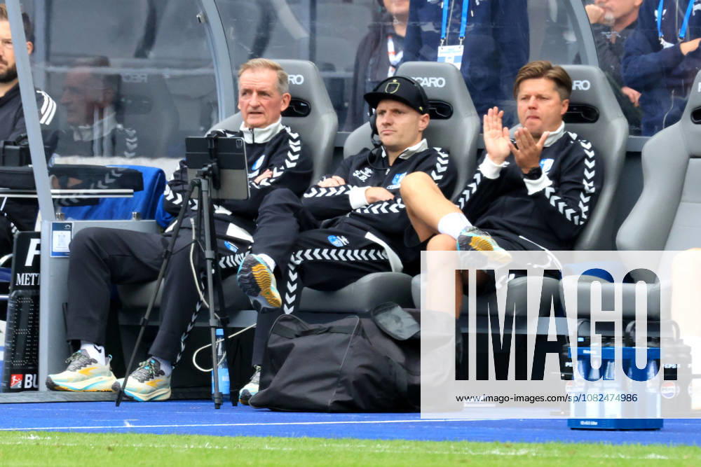 Germany, Soccer, 2. Bundesliga, Matchday, 2026–2027 Season, Berlin Olympic Stadium, Hertha BSC vs. 1. FC Magdeburg; Coach Petrik Sander; 1. FC Magdeburg; 2. League; DFB and DFL regulations prohibit any use of photographs as image sequences and or quasi-video; Berlin; Berlin Olympic Stadium; Berlin, Germany