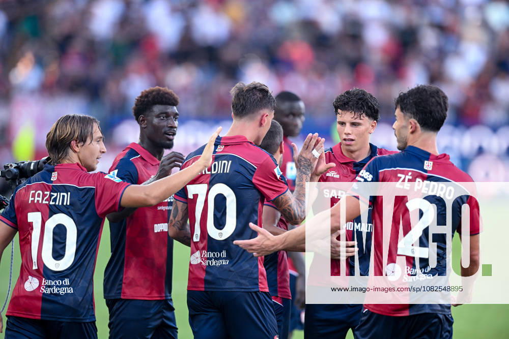 Cagliari s Daniel Maldini celebrates after scoring the goal for 1-0 during the Serie A soccer match between Cagliari Calcio and Lecce at the Unipol Domus in Cagliari, Sardinia - Monday 7th september 2026. - Soccer