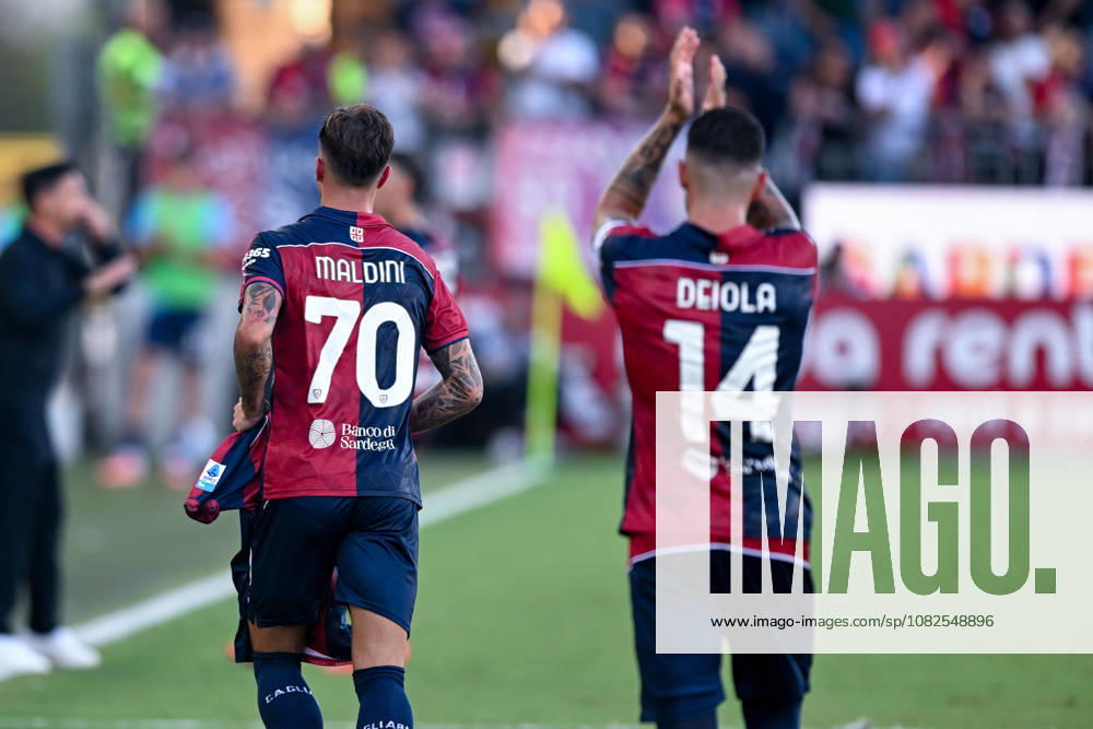 Cagliari s Daniel Maldini celebrates after scoring the goal for 1-0 during the Serie A soccer match between Cagliari Calcio and Lecce at the Unipol Domus in Cagliari, Sardinia - Monday 7th september 2026. - Soccer