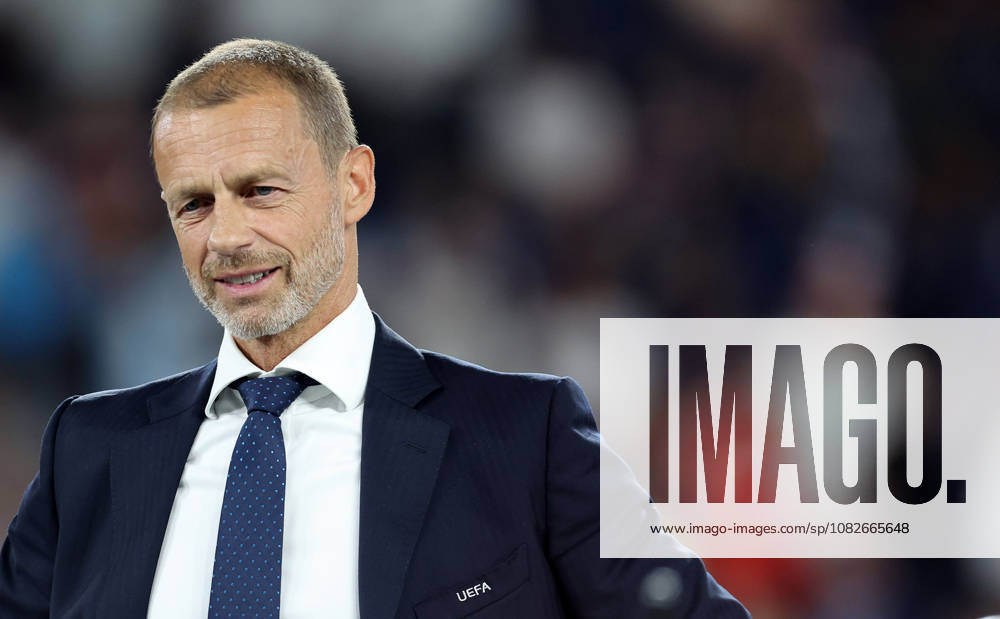 UEFA President Aleksander Ceferin is seen during the UEFA Supercup Final football match between PSG and Aston Villa at Red Bull Arena Stadium in Salzburg , Austria. August 12th, 2026 Football UEFA Supercup Final PSG Vs Aston Villa - ZUMAe140 20260812_zip_e140_020