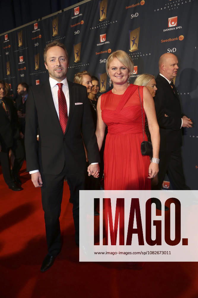 Sports Awards Gala, Red Carpet: Anette Norberg with her husband Stefan, Stockholm, Sweden
