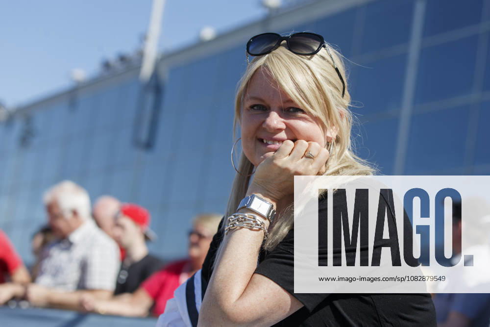 Anette Norberg in the stands during the V75 harness racing events on April 26, 2014, in Gothenburg, Sweden