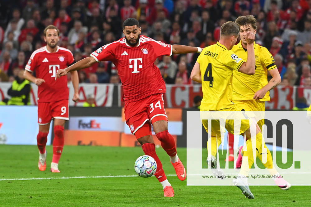 Ismael SAIBARI, Bayern Munich, Action, Tackle against Odin Bjoertuft, Glimt, Soccer, Champions League, 2026–27 Season, Group Stage: FC Bayern Munich vs. Bodo Glimt, 5–0, on September 10, 2026