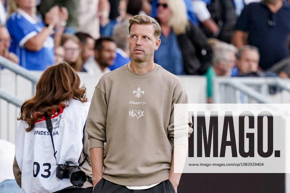 German Soccer Season 2026–2027, 2. Bundesliga, Matchday 5, SV Darmstadt 98 vs. Arminia Bielefeld, Merck Stadium at Böllenfalltor, Darmstadt, Florian Kohfeldt (Coach), SV Darmstadt 98, facial expressions, emotions, Darmstadt, Merck Stadium at Böllenfalltor, Germany