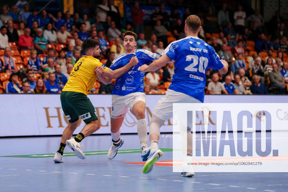 2nd Handball Bundesliga, Matchday 3: Dessau Roßlauer HV 06 vs. VfL Eintracht Hagen, Marcel Nowak, Dessau Roßlauer HV 06, No. 15 on offense on September 11, 2026, at the Anhalt Arena, Dessau-Roßlau, Saxony-Anhalt, Dessau-Roßlau, Anhalt Arena, Saxony-Anhalt, Germany