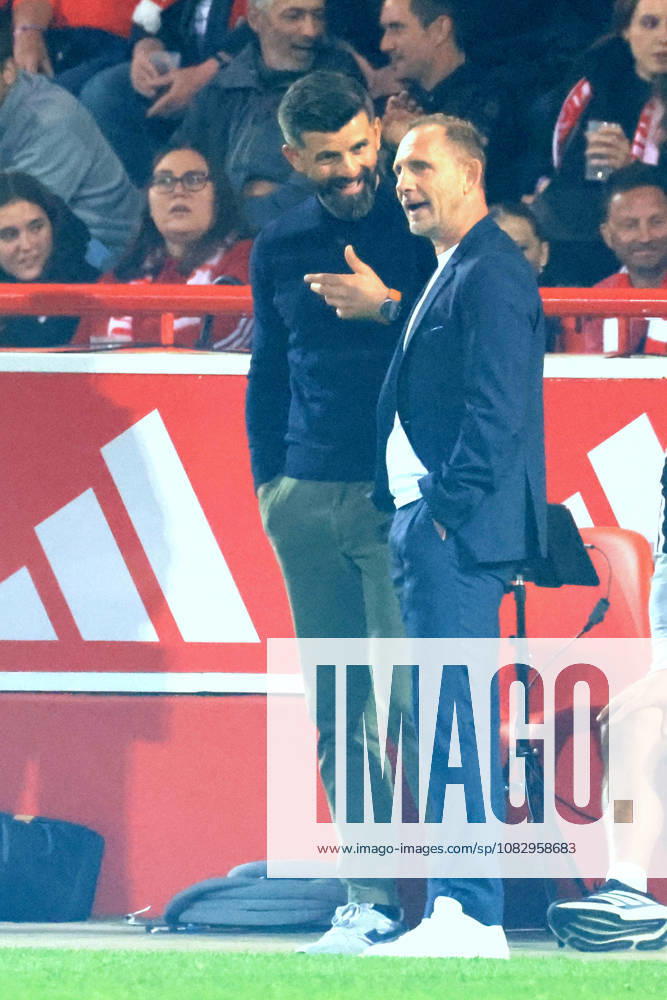 GER, Soccer, Bundesliga 1, 2026–2027, Alte Foersterei, 1. FC Union vs. Schalke 04, Matchday 3 Head Coach Mauro Lustrinelli, 1. FC Union Berlin; Head Coach MIRON MUSLIC, Schalke 04. DFB and DFL regulations prohibit any use of photographs as image sequences and or quasi-video. nordphoto GmbH, Engler, Berlin. Alte Försterei Stadium, Berlin, Germany