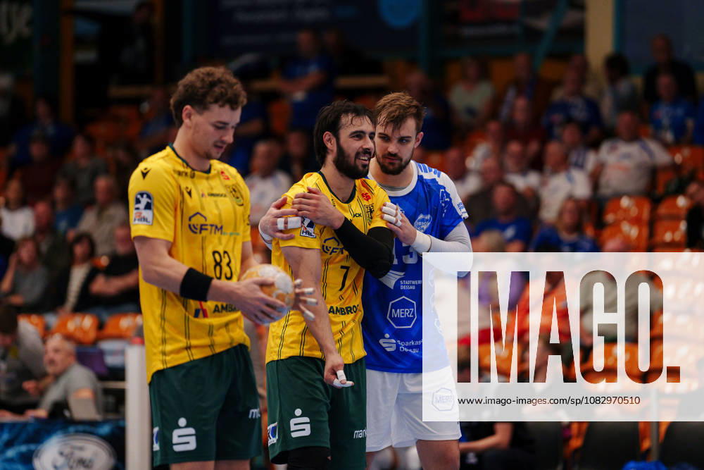 2nd Handball Bundesliga, Matchday 3: Dessau Roßlauer HV 06 vs. VfL Eintracht Hagen – Pouya Norouzinezhad (VfL Eintracht Hagen, 7) and Valentin Neagu (Dessau Roßlauer HV 06), 13 on September 11, 2026, at the Anhalt Arena, Dessau-Roßlau, Saxony-Anhalt, Dessau-Roßlau, Anhalt Arena, Saxony-Anhalt, Germany