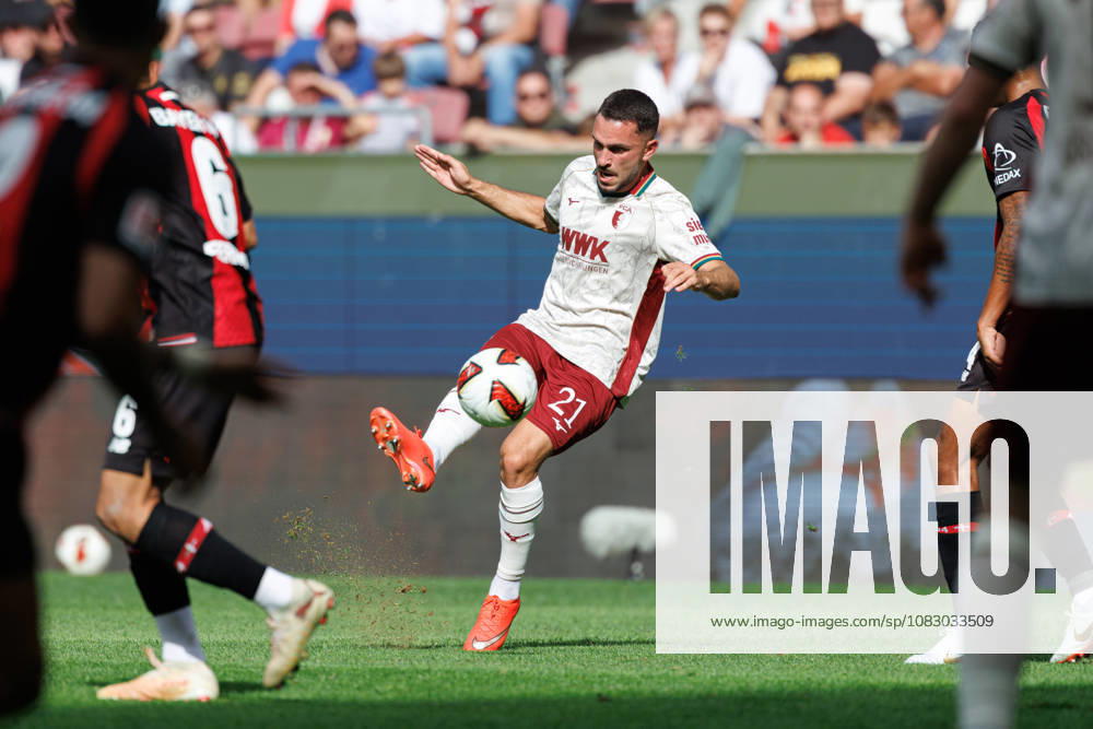 Arijon Ibrahimovic, 21, FC Augsburg, during the match between FC Augsburg and Bayer 04 Leverkusen, soccer, men s, Bundesliga, 2026–2027, Matchday 3 on September 12, 2026, in Augsburg, WWK ARENA. DFL and DFB regulations prohibit any use of photographs as image sequences and or quasi-video. Bavaria, Germany