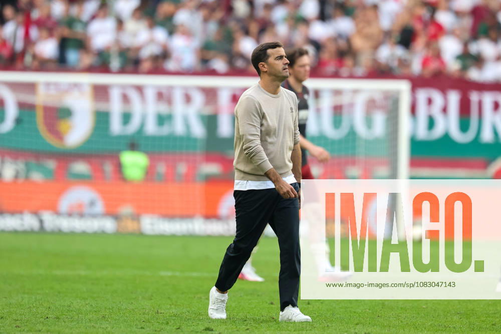 Carles Martinez, Bayer 04 Leverkusen, Head Coach after the game, GER, FC Augsburg vs. Bayer 04 Leverkusen, Soccer, Bundesliga, Matchday 3, 2026–2027 Season, September 12, 2026, DFL and DFB regulations prohibit any use of photographs as image sequences and or quasi-video, GER, FC Augsburg vs. Bayer 04 Leverkusen, soccer, Bundesliga, Matchday 3, 2026–2027 season, September 12, 2026, Augsburg